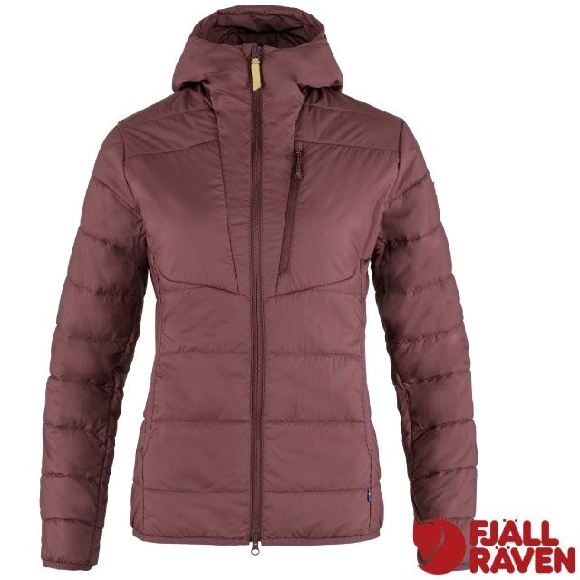 【Fjallraven 小狐狸】女 Keb Padded Hoodie 保暖化纖連帽夾克/89630-357 深葡萄紅✿30E010